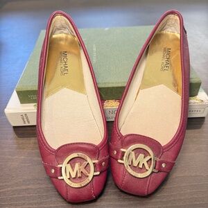 michael kors burgundy ballet flats